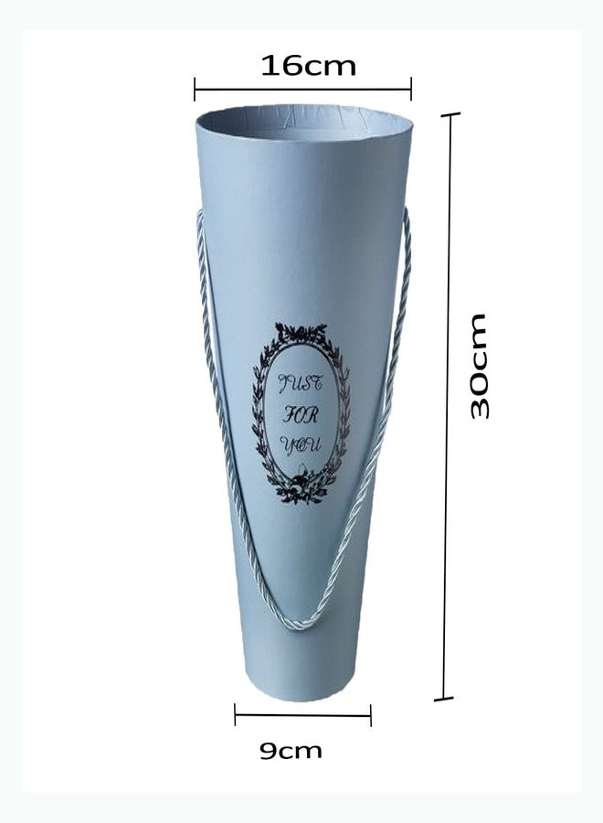 اويسيس عبوة أواسيس من قطعتين من مخاريط باقات الزهور الزرقاء بورتو - مصنوعة من كرتون متين مقاوم للماء مع مقابض حبل وقاعدة قوية - مثالية لتنسيقات الزهور التي تصنعها بنفسك، وديكور المنزل، وحفلات الزفاف، والهدايا - Image 2